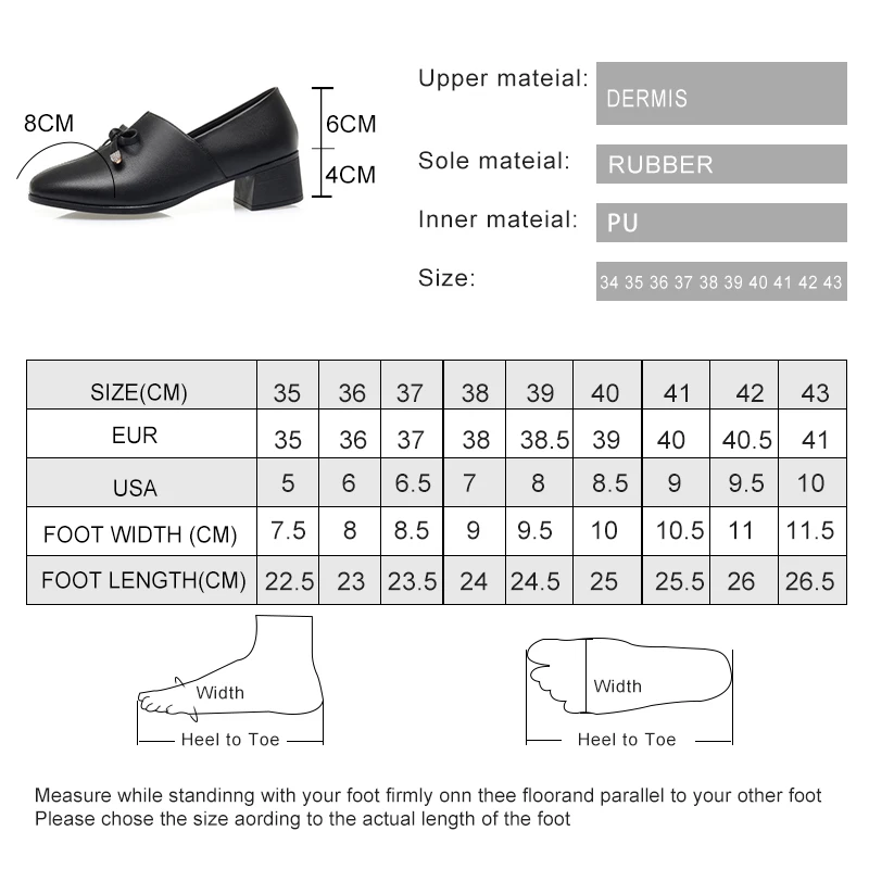 AIYUQI Dress Shoes Women Genuine Leather Fall Thick Heel Large Size Women Casual Shoes Square Head Women Office Shoes