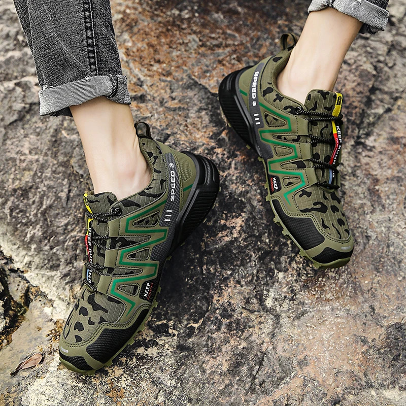 Men Hiking Shoes Outdoor Trail Running Shoes Mesh Breathable Hiking Training Shoes Casual Sports Shoes Large Size 39-47 241228