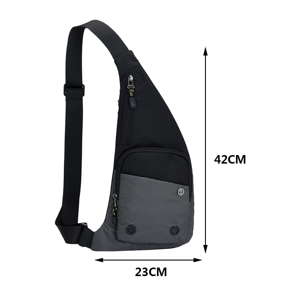 Men Chest Bag Lightweight Nylon Fanny Pack Waterproof Casual Backpack Small Zip for Travel Hiking for Sports Cycling for Outdoor 241228