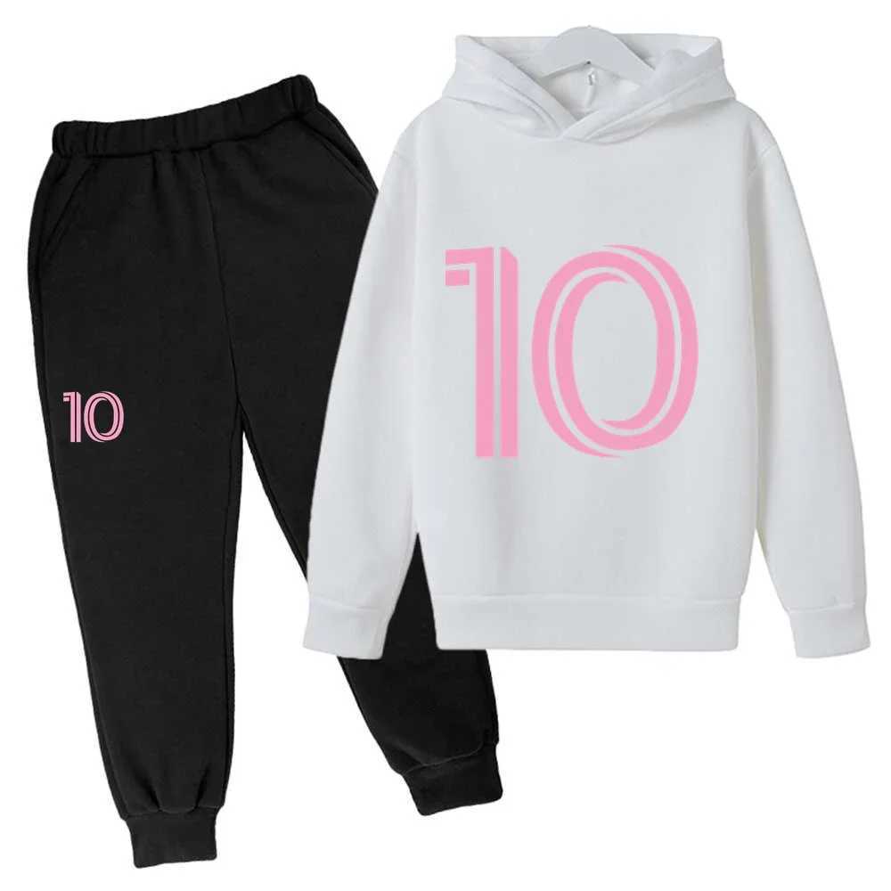 4-14 years old childrens latest hoodie set Childrens cotton autumn spring long-sleeved sweatshirt and pants 2 sets of clothing X241228