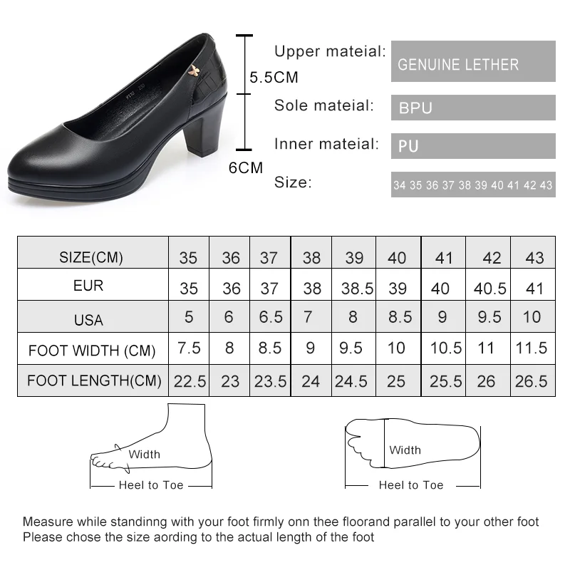 AIYUQI Women Dress Shoes Genuine Leather Large Size Women High Heels Spring Women Professional Shoes