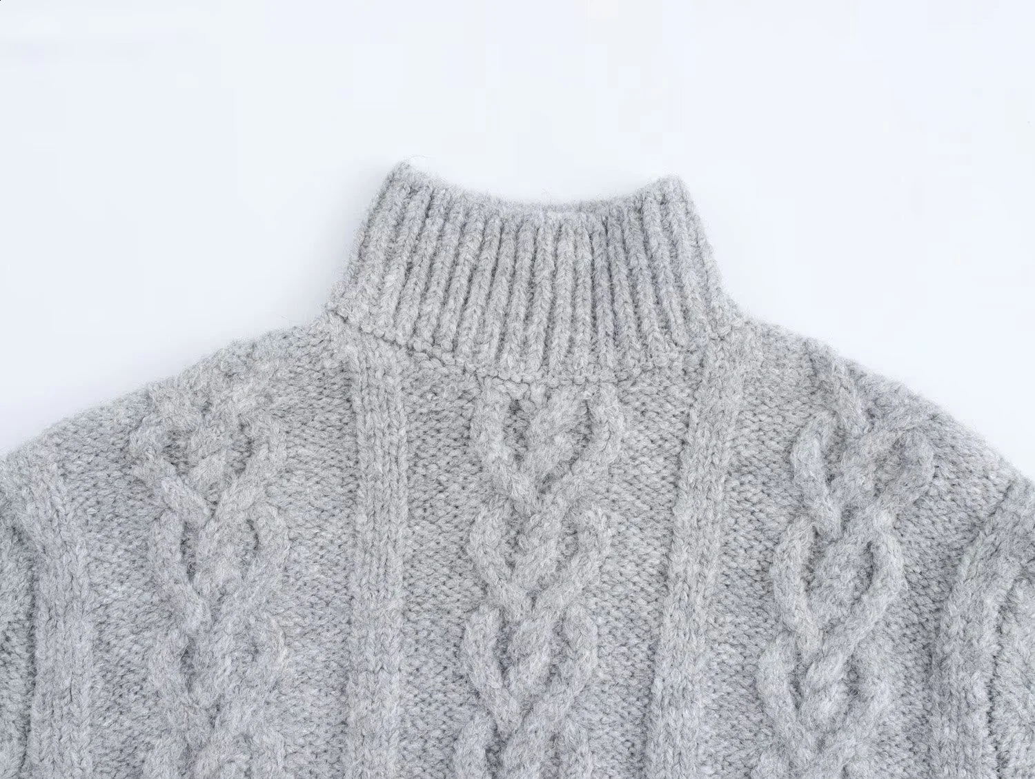 DEEABAE Womens Clothing Sales Ball Decoration Eightstrand Braided Comfortable Longsleeved Standup Collar Knitted Pullovers 241223