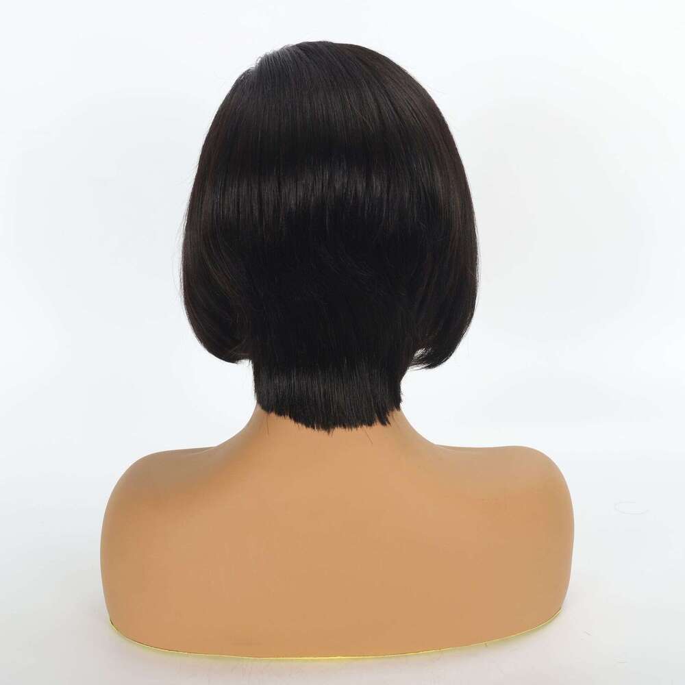 Wig Real Full Short Straight Human Hair Headband 13 * 4 Front Lace Bob Hairstyle Kq2 Kq2