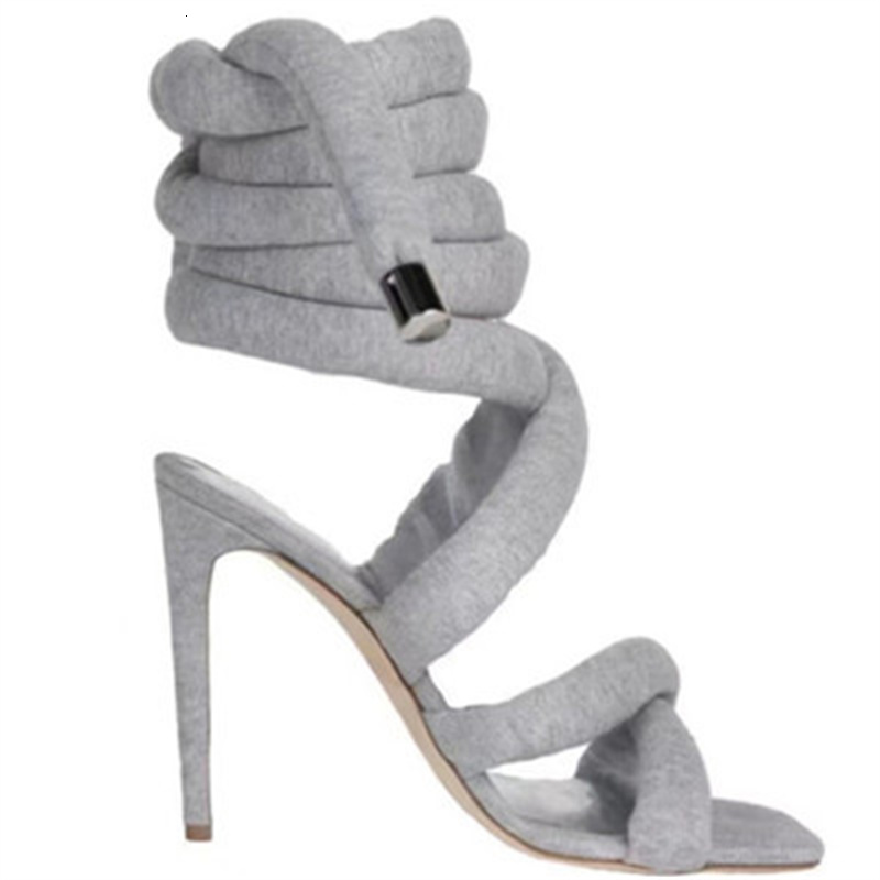 Runway Snake Strap Long Women's Summer 2024 Sexy Stiletto Heel Stripper Shoes Star Style Sgback Heeled Sandals