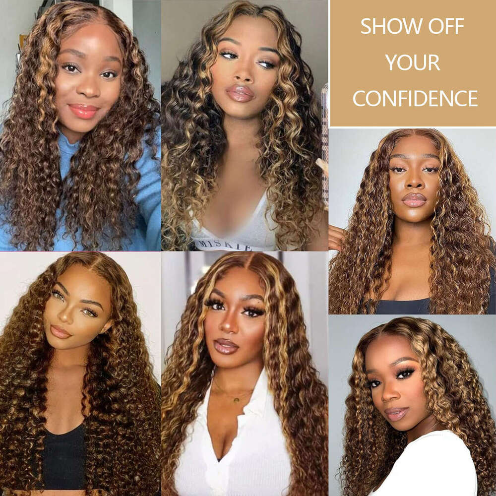 Front Lace Real Full Head 4/27 Human Hair Wig, DEEP Roll Kq1 Kq1