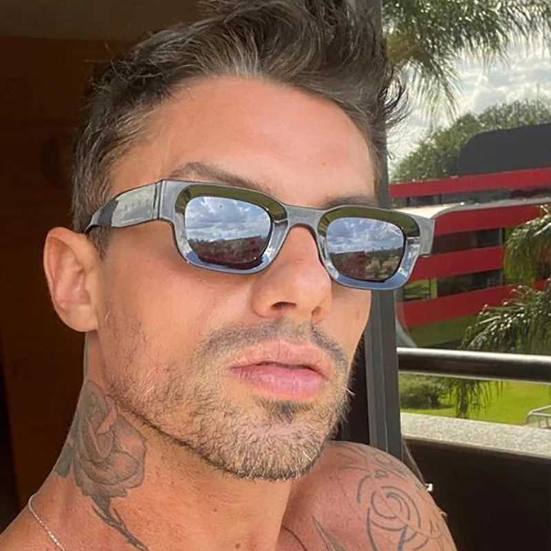 New rectangular polarized sunglasses womens fashion brand square sunglasses mens classic retro punk glasses UV400 Oculos De Sol W241228