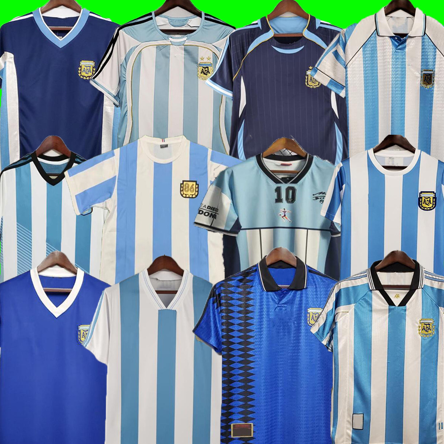 1978 1986 1998 Argentina Retro Soccer jereys Maradona 1996 2000 2001 2006 2010 Kempe Batituta Riquelme HIGUAIN KUN AGUERO CANIGGIA AIMAR Retrio Football ShirtS