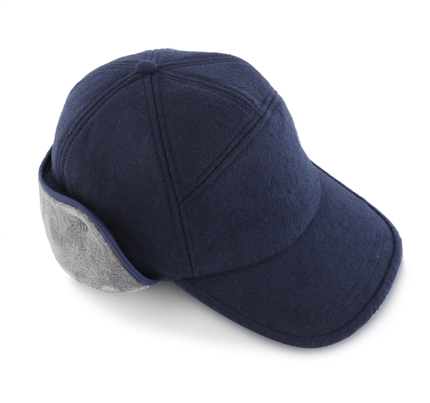 Connectyle Mens Winter Baseball Cap with Brim Visor Earflap Fitted Hat Faux Fur Lined Outdoor Daily Warm Cover Neck Hats 241227