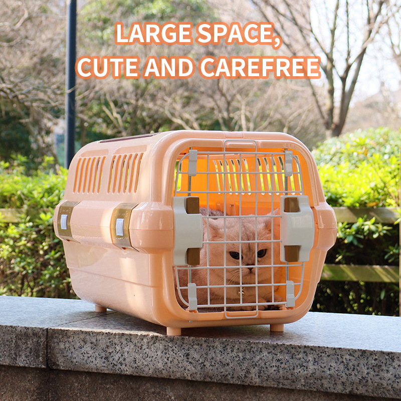 Outdoor Portable Carrier Large Capacity Pet Aviation Box Cats Transport Cage Breathable Solid For Dog Cat