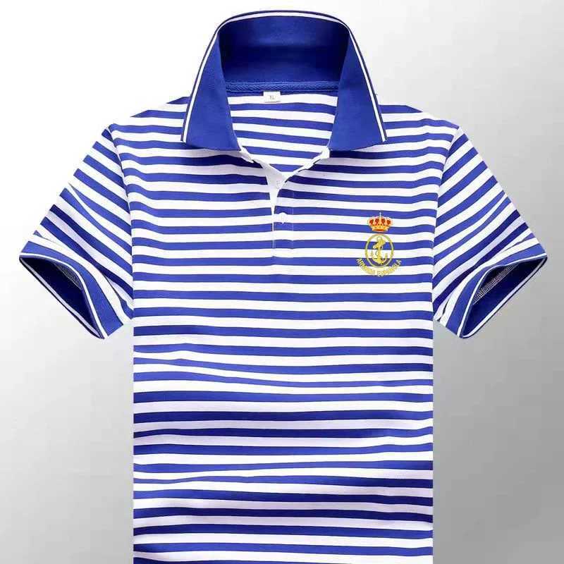 Armada Espa ola Spanish Navy sailor striped shirt shirt sailor Telnyashka short sleeved mens cotton striped T-shirt Breton top X241228
