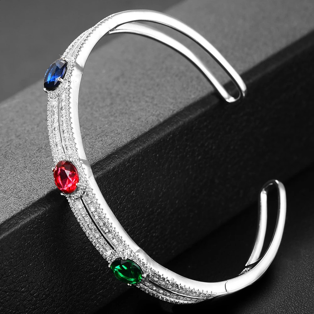 KellyBola Gorgeous Charm Open Bangle For Women Bridal Wedding Cubic Zircon Bracelet Party Jewelry Jewelry 241227