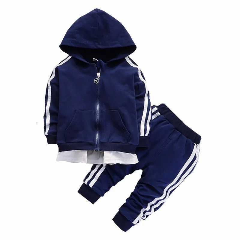 New Spring/Summer Autumn Baby Casual Track Set Childrens Boys and Girls Zipper Hoodie Pants 2PCS/Set Childrens Baby Cotton Clothing Sports Set X241228