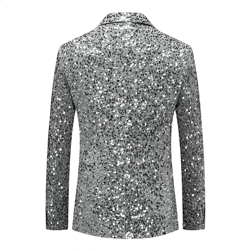 Silver glitter set mens jacket fashionable ultra-thin dress jacket Jaqueta gold green blue Terno Masculino M-5XL 6XL wedding party print 241227