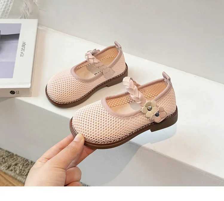 2024 Girls Summer New Small PU Leather Shoes Square Flat Shoes Baby Sizes 22-31 W241228