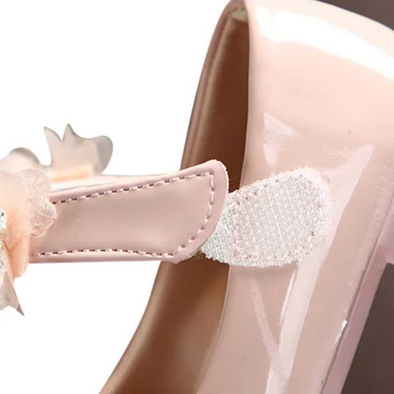 Baby womens leather shoes fashionable floral design anti slip casual sports shoes baby flat princess PU walking shoes W241228