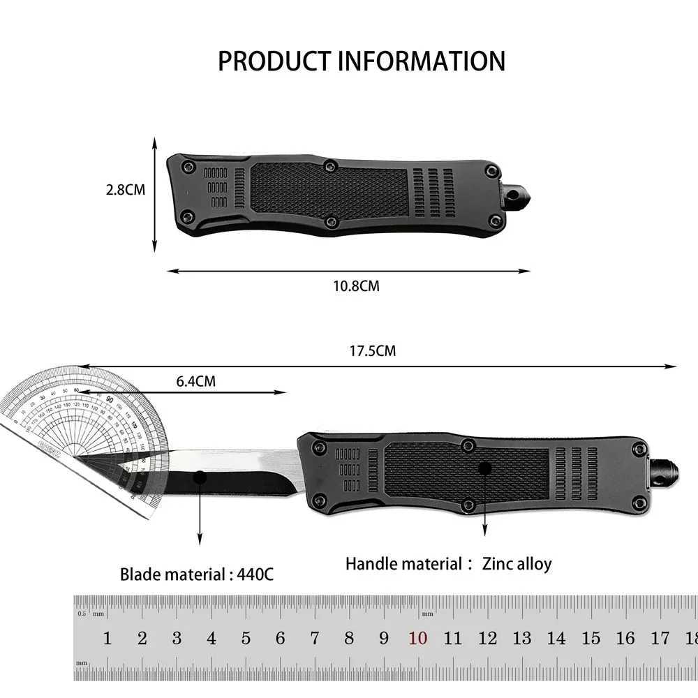Tactical Mini Pocket Knife 44C Steel Blade Zinc Alloy Hand Everyday Carry Self Dense Hunting Cam Tool Man GiftXJ241228