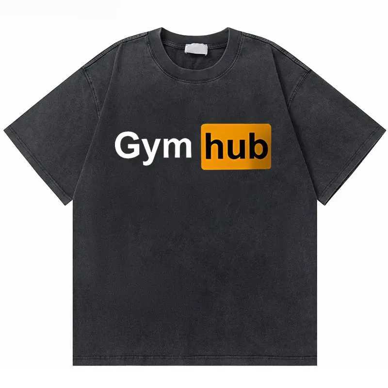 Corrugated retro Olympia gym skeleton double-sided printed T-shirt mens waist cotton T-shirt mens fashion brand T-shirt X241228