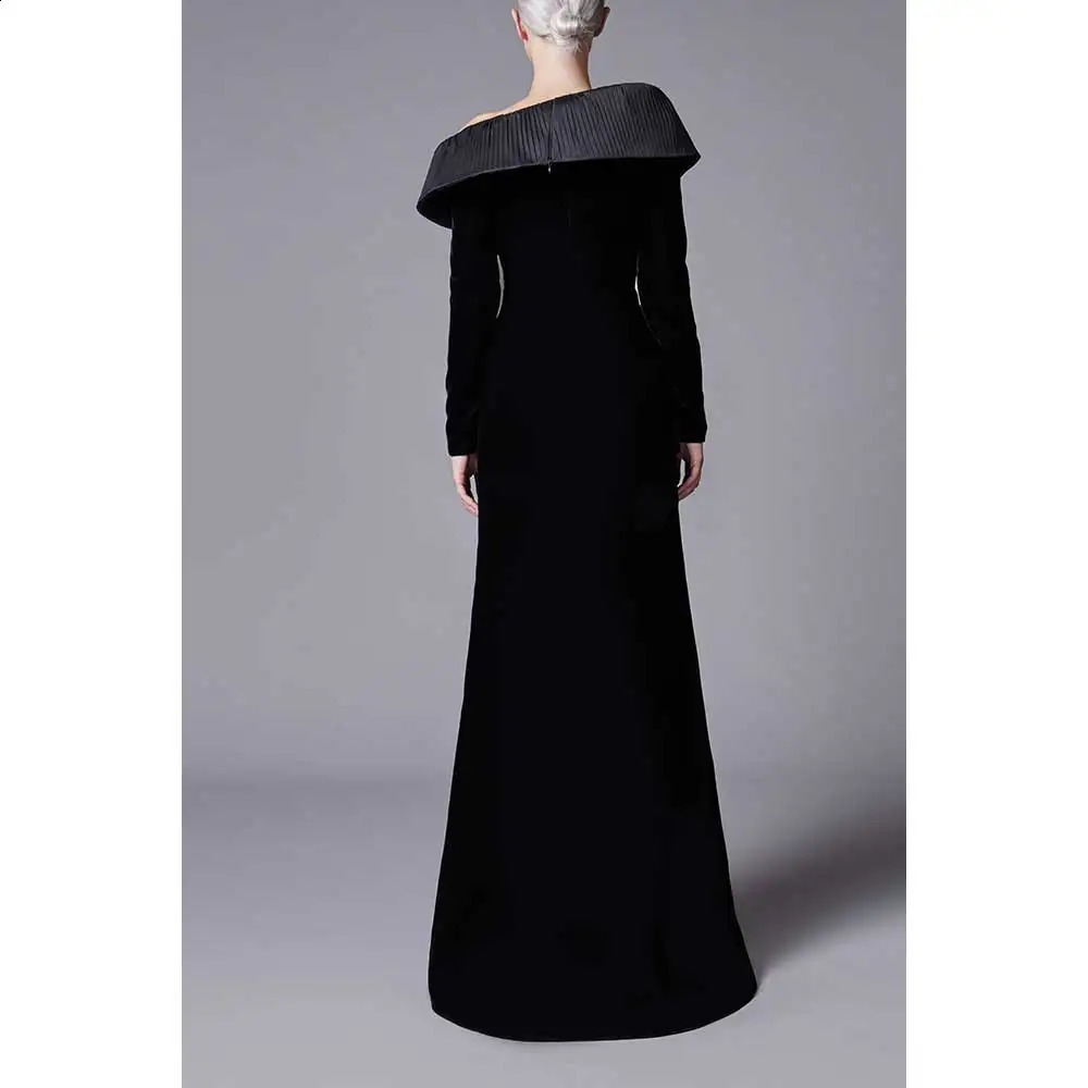 YUMDAI Black Velvet Mermaid Dubai Special Occasion Evening Gown with Stand Collar Prom Formal Womens Wedding Party Dress 241220