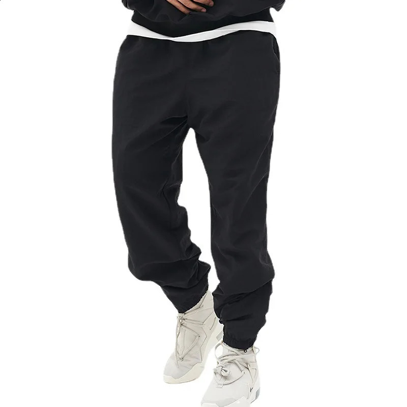 Mens Zippered Leg Casual Pants for Quick Drying Loose Straight Trouser Mens Sports and Fitness Exercise Slow Running Sweatpants Trackpants 241227