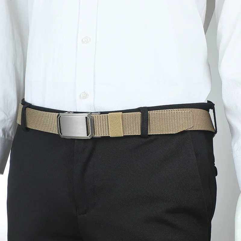Nylon Belt for Men Canvas Automatic Belt Cintures for Men Casual Fashion Webbing Belt for Jeans Male Waistband Trouser Strap W241228