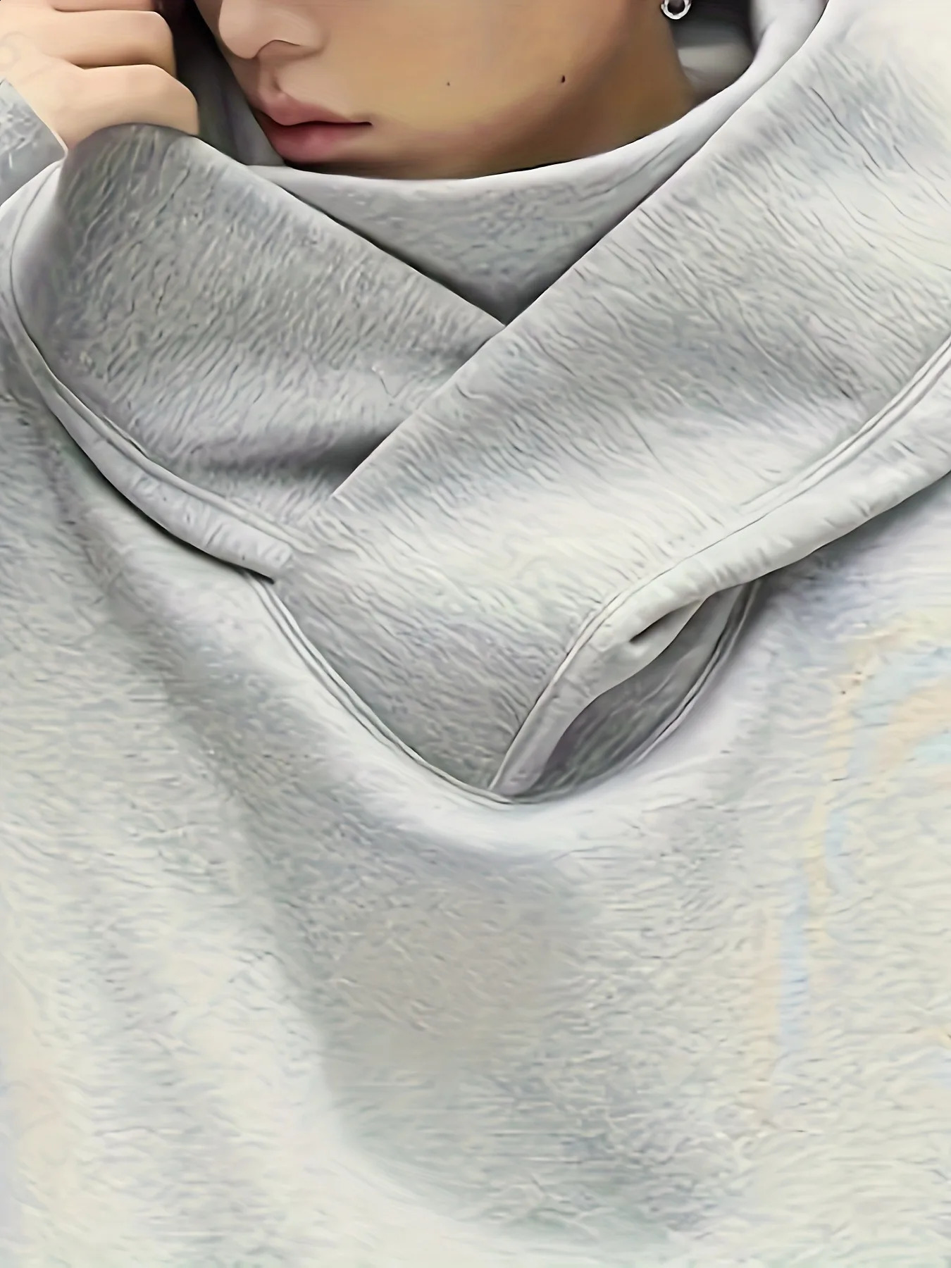 Mens solid color hooded turtleneck long-sleeved sweater unique with kangaroo pocket spring and fall fashion mens hoodie 241227