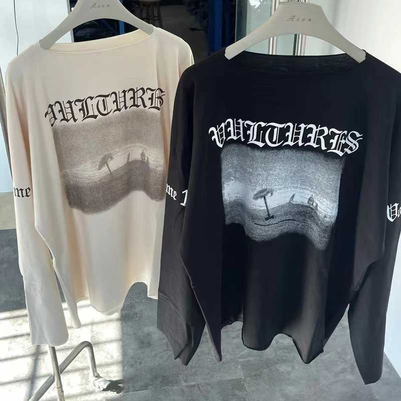 Vultures YZY T-shirt mens casual couple digital printing oversized long Sleved Top Ts X241228