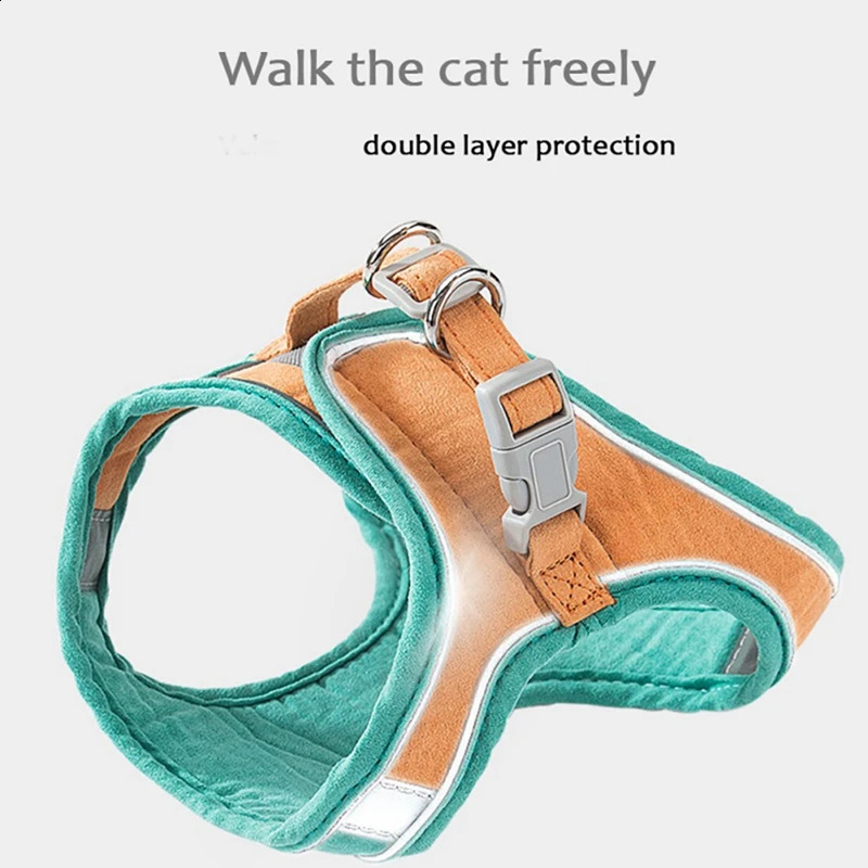Cat Harness Leash Set Breathable Kitten Cats Harnesses With Reflective Strip Small Dog Puppy Harness Pet Chest Strap For Cat Dog 241227