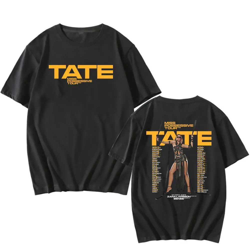 Miss Possessive Tour 2025 T-shirt Tate McRae 2hands Printing Tshirts Soft Round Neck Comfortable T-shirt Cotton Ts Men Women X241228