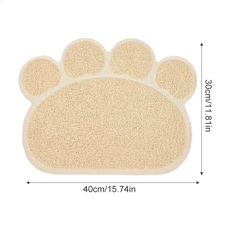 PVC Pet Mat Non-slip Claw-shaped Cat Litter Rub Feet Cat Toilet Dog Puppies Feeding Mat Cute Dish Bowl Food Feed Placement 241225