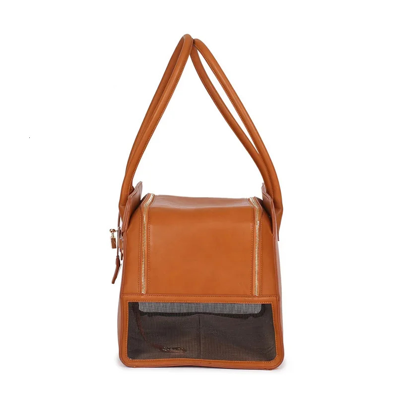 New PU Leather Carrier Breathable For Puppy Cat Fashion Dog One-Shoulder Bag Portable Pet Travel Handbag