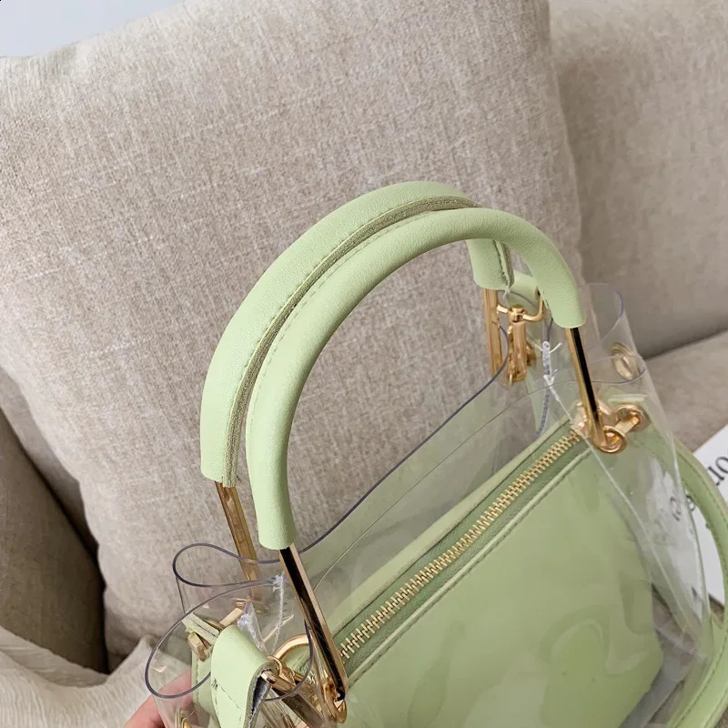 Fashion Transparent Women Shoulder Bag Jelly Candy Summer Beach Handbag for female Messenger Bags Bolsa bucket bag 241223