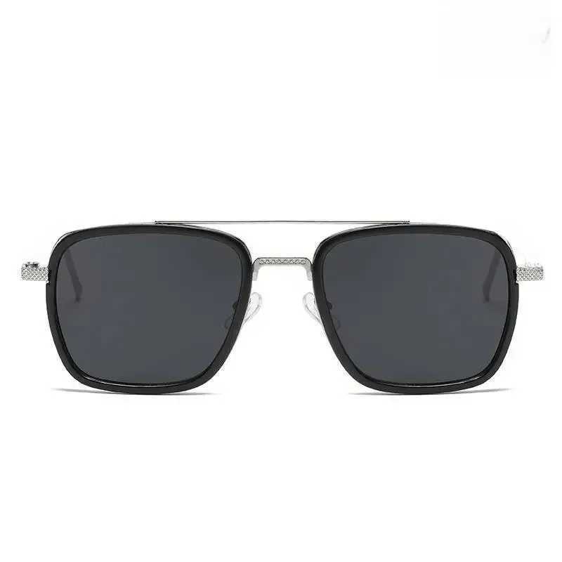 Steam Punk Tony Stark Sunglasses Men Women Fashion Square Driving Glasses UniseX Frame TrenDY Shades Lentes De Sol HombreXJ241228