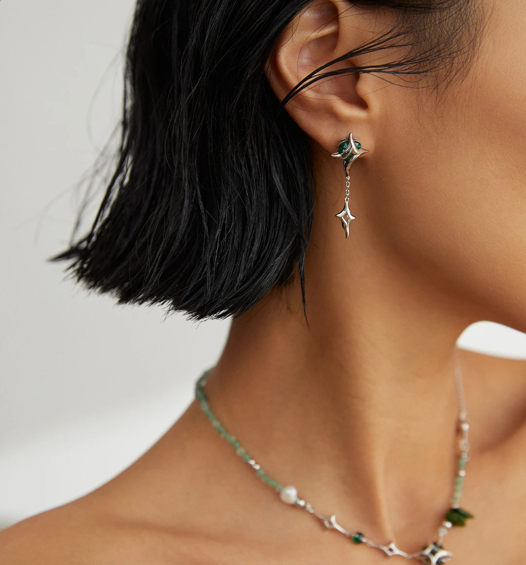 S925 earrings Sweet Cool Style Liquid Love Zirconia Asymmetric Fashion Personalised Irregular Premium ins Womens Earrings gift 241226