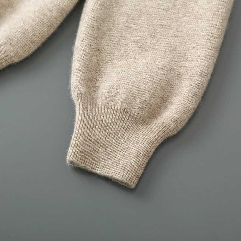DjzDsm Mens Hooded Top With Zipper And Pocket Comfortable Knit Sweater 100% Merino Wool Sweater Wool Sweater Autumn and Winter X241228
