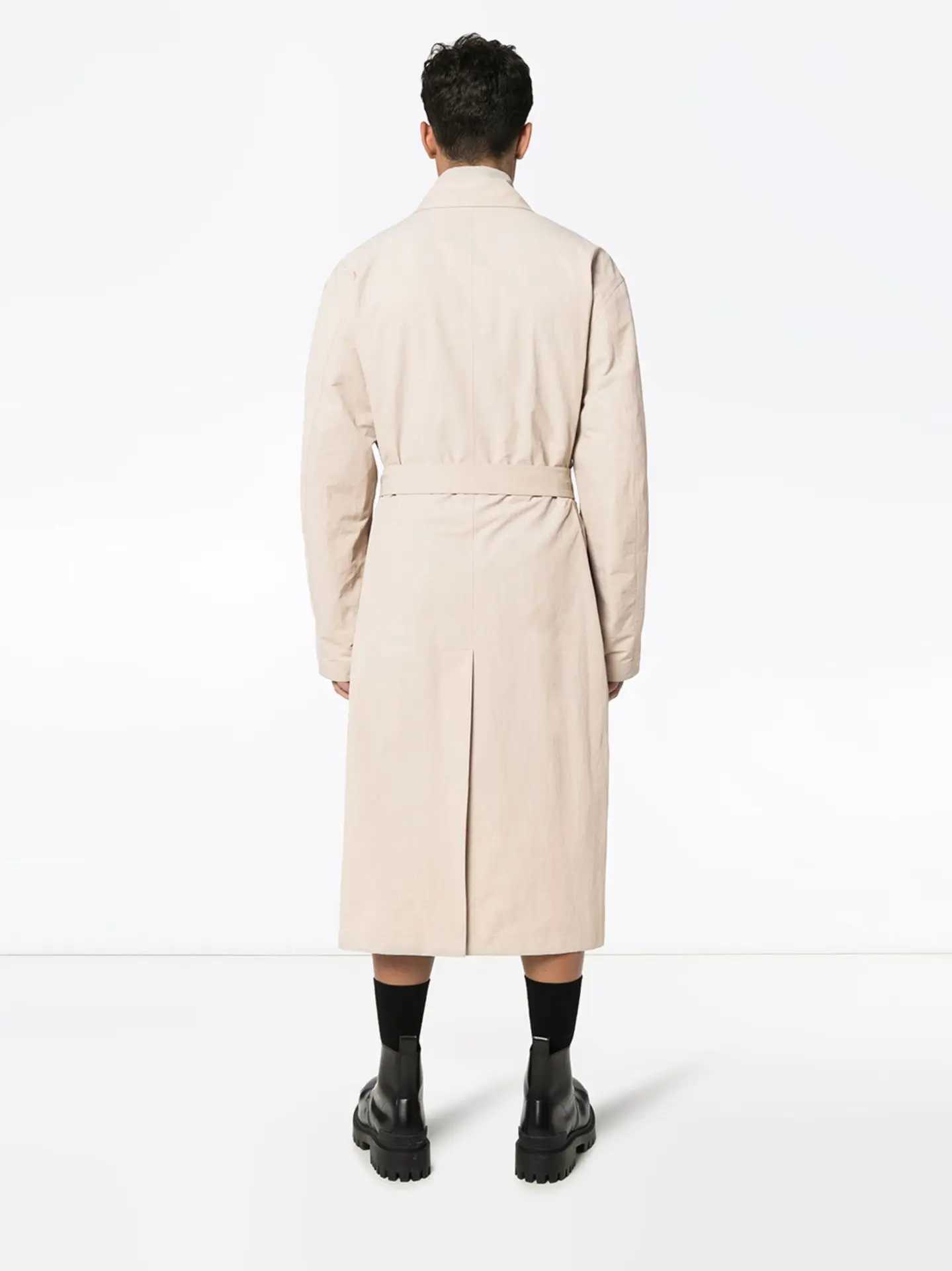 Mens Spring Autumn Windbreak Overcoat Long Trench Coats with Belt Male Pea Coat Men Double Breasted Peacoat W241228