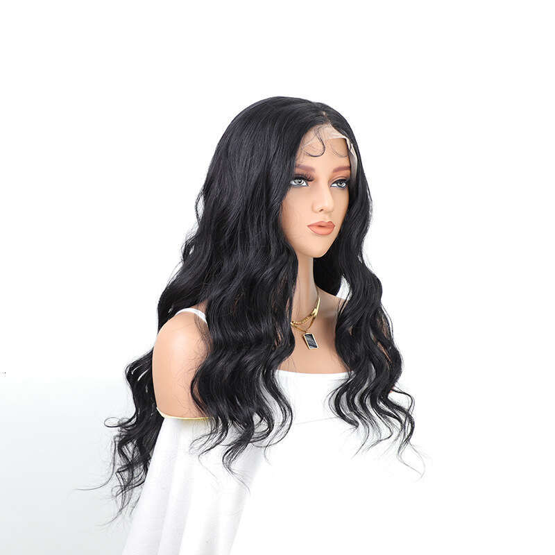 Women's Hand Woven 13 * 4 Synthetic Wig Headband With Black Long Curly Hair Lace Wigs Kq2 Kq2
