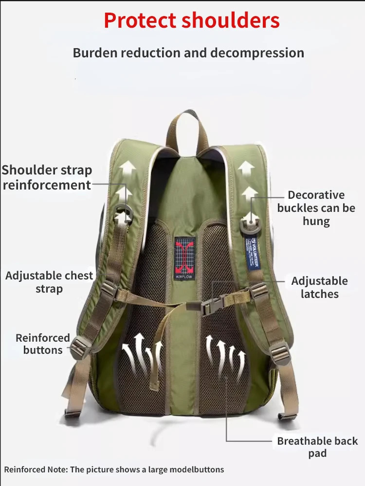 Volunteer Mens Travel Waterproof Backpacks Multifunctional Large Capacity Fashion Multipocket High Quality Oxford Bags 165204 241223