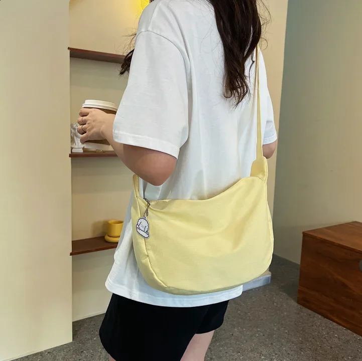 Korean and Japanese style cute canvas leisure youth schoolbag beautiful sweet crossbody large capacity shoulder bag 241227
