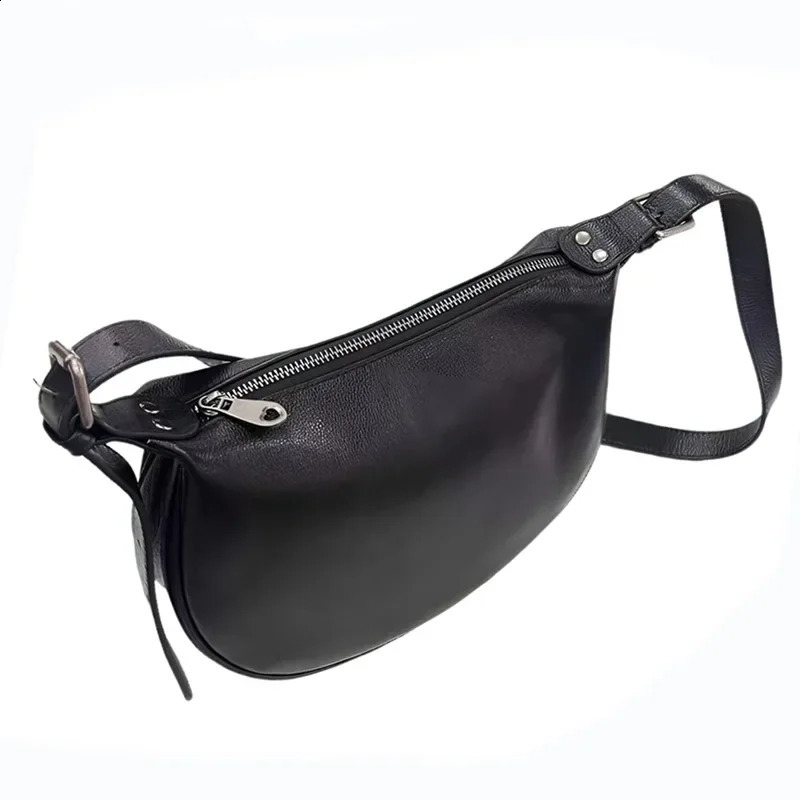 Womens Shoulder Saddle Bag Commuting Genuine Leather Handbag Solid Color Soft Cowhide Ladies Crossbody Lightweight Casual 241227