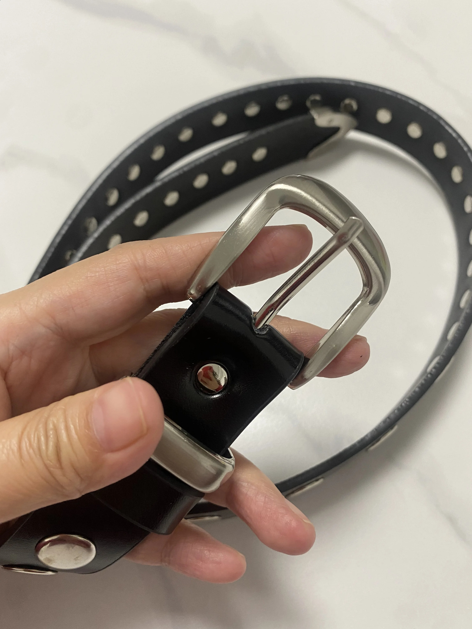 Womens Runway Fashion Black Genuine Leather Rivet Cummerbunds Female Dress Corsets Waistband Belts Decoration Wide Belt R925 241227