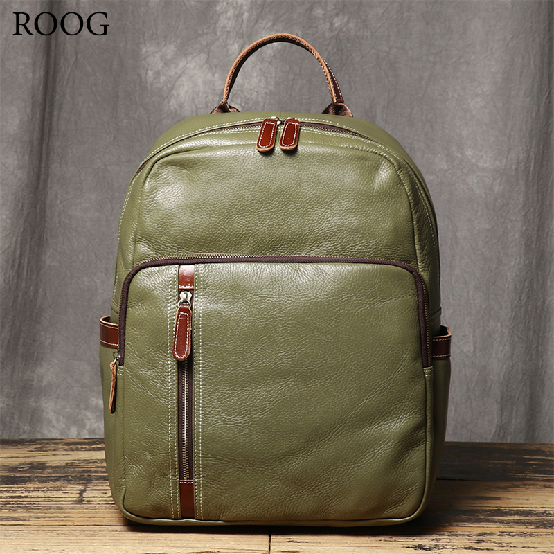 New High-Quality Genuine First-Layer Cowhide Backpack, Large Capacity Multifunctional School Bag, Can Fit A 14-Inch Laptop