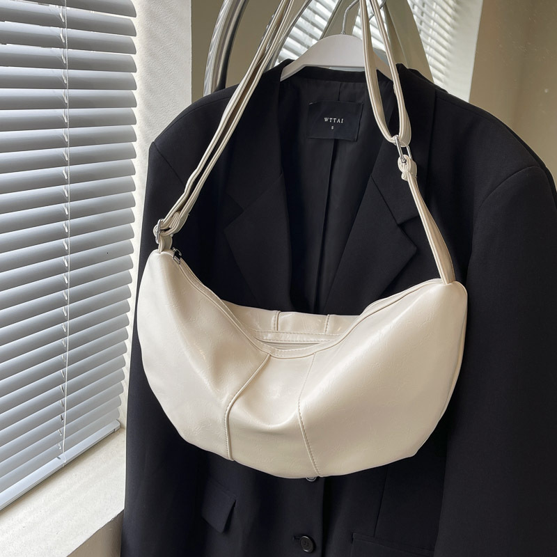 Women Dumpg Crossbody PU Leather Half Moon Everyday Purse Large Capacity Vintage Sg Female Commute Bag