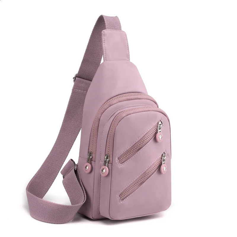 Sling Chest Bag for Women Nylon Fashionable Fanny Pack Shoulder Bags for Women Chest Waist Pack for Travel Crossbody Bags 241228