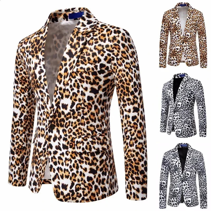 mens tops leopard print fashion trend jackets mens party dress jackets 241227