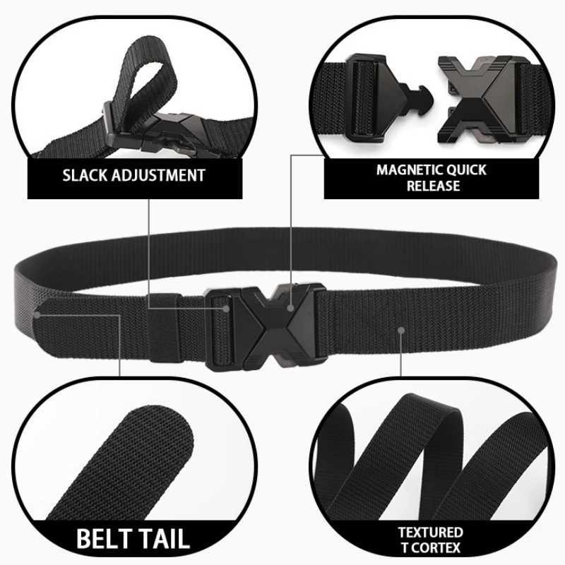 New Quick Release Pluggable Buckle Sports Belt Breathable Men Belts For Men Pants Belt W241228