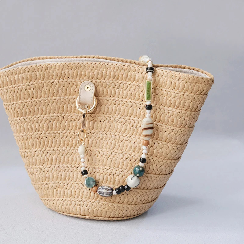 Fashion Woman Bag Accessory Detachable Ceramic Beaded Chains Cute Acrylic Strap Women Handbag Shoulder Handle Chain 241226
