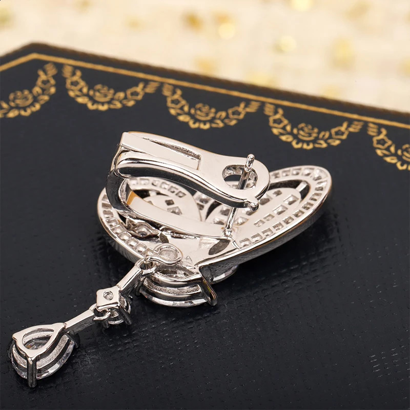Summer high quality pure 925 Sterling Silver Trend Jewelry Ladies Sweet Butterfly exquisite drop ear clips 241226