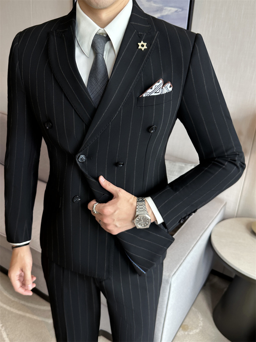 L1227Striped suits high-end slim business groom best man wedding