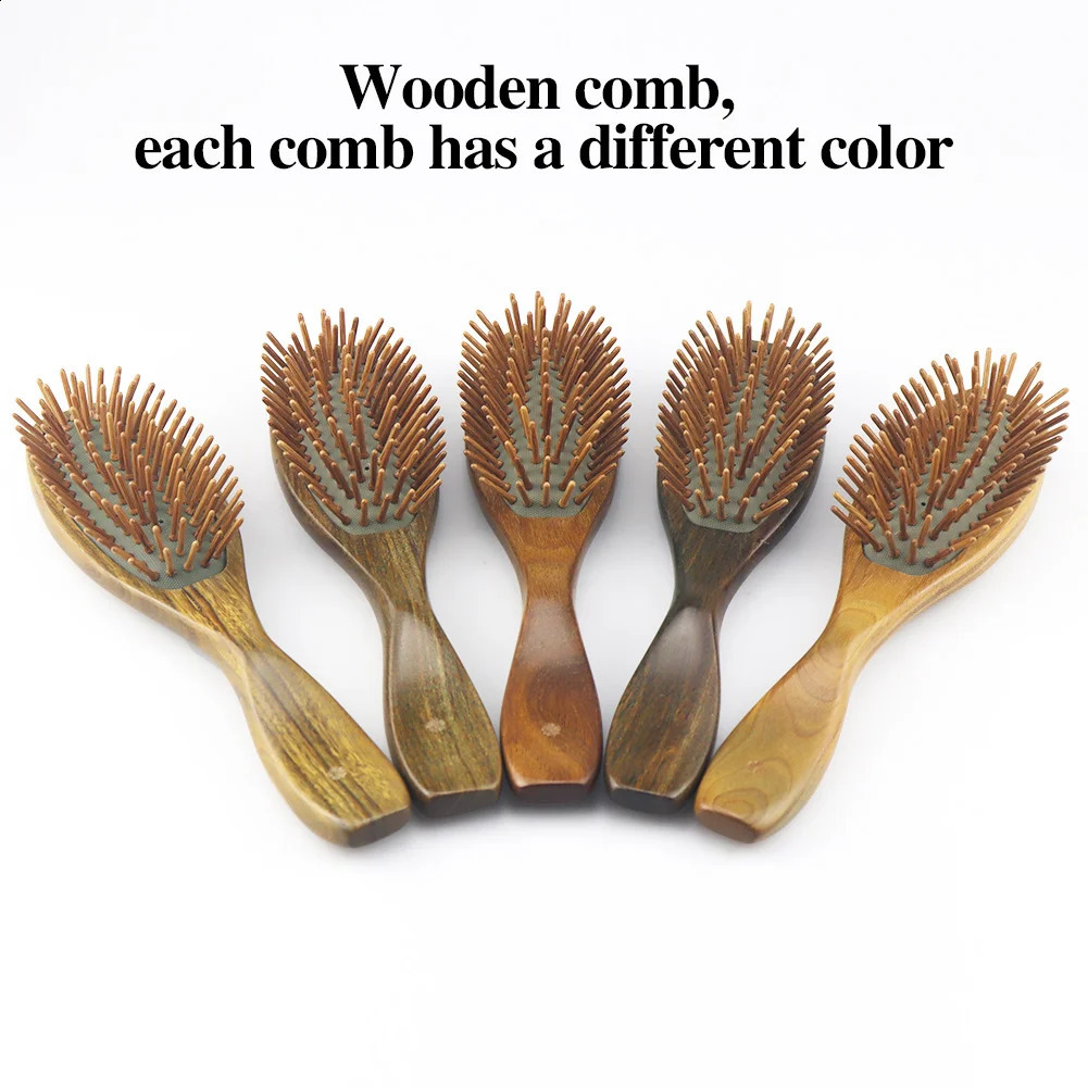 Sandalwood Airbag Combs Detangling Hair Brush Detangle Healthy Massage Antistatic Hairbrush Professional Hair Care Dressing Tool 250103