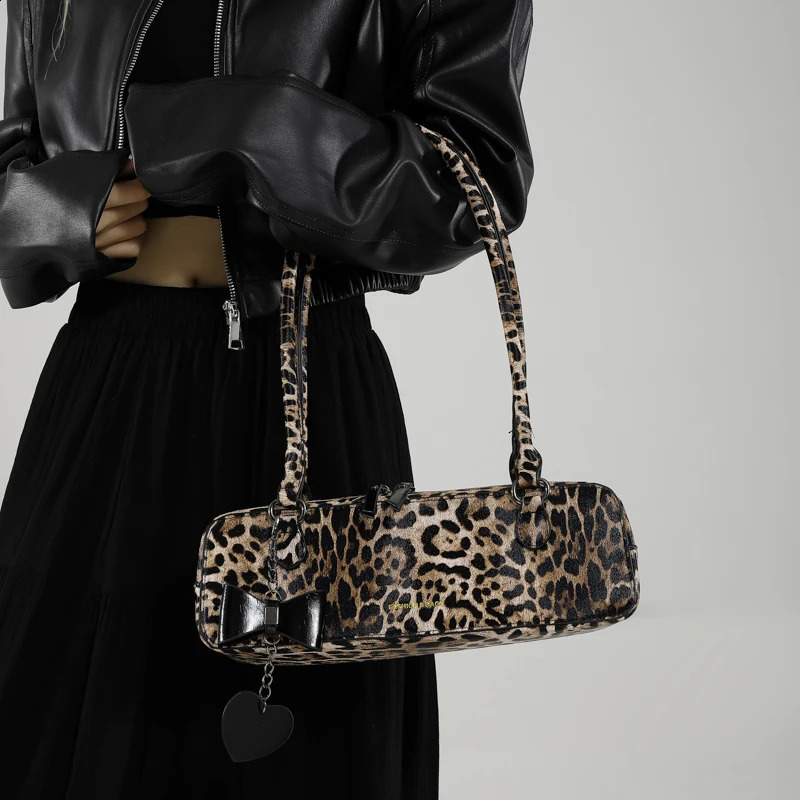 Leopard Print Purses and Handbags for Women Girls PU Vegan Leather Cheetah Shoulder Bag Y2k Tote Clutch Purse 241227